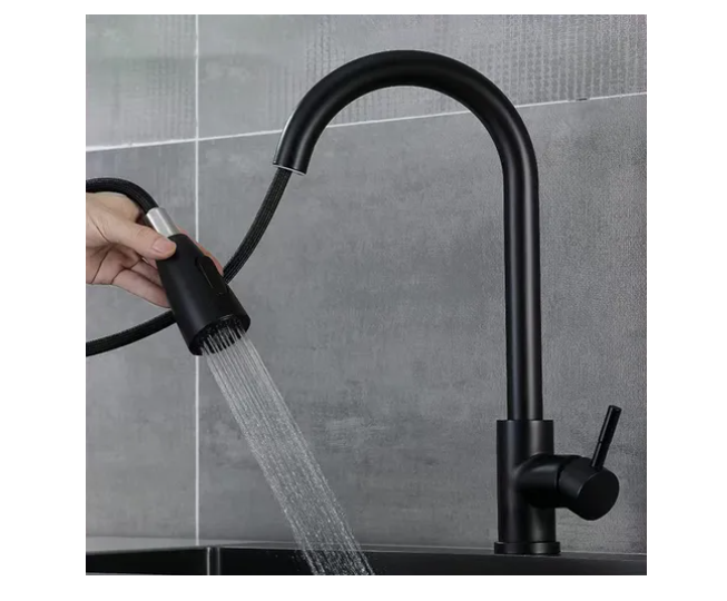 Llave Monomando Lavaplatos Extensible 2 Modos Cocina Niquel