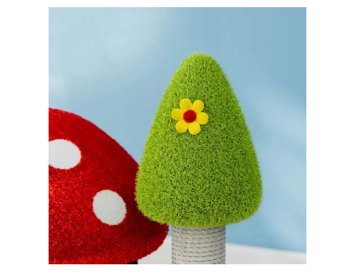 Casa Rascador Para Gato Diseño Hongo Con Poste Árbol