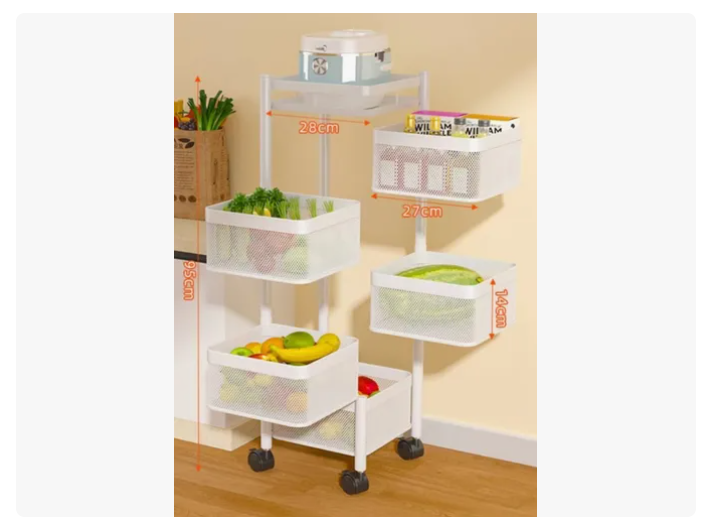 Carro Organizador Ruedas Organizador De Verduras 5 Niveles