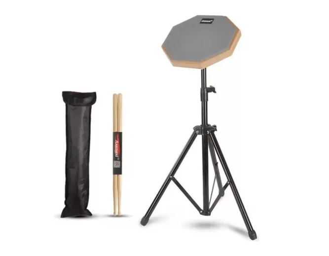 Pad De Práctica Con Atril Y Bolso Y Baquetas