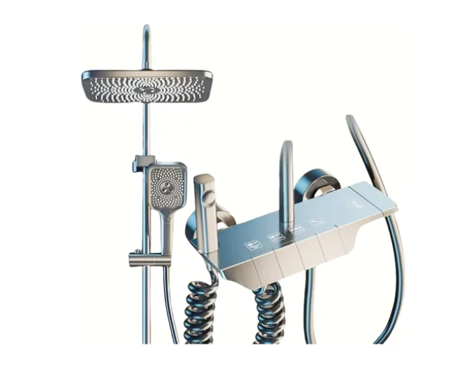Ducha Columna Visor Digital 4 Funciones Inox Y Bidet