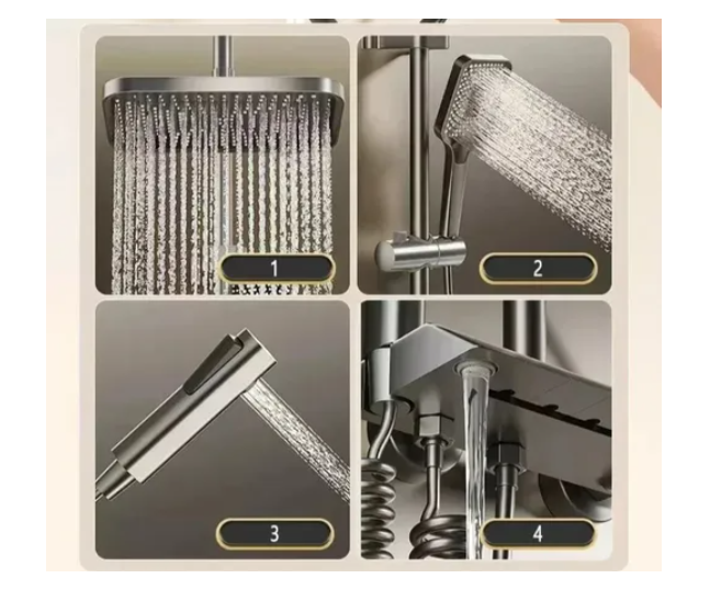 Ducha Columna Visor Digital 4 Funciones Inox Y Bidet