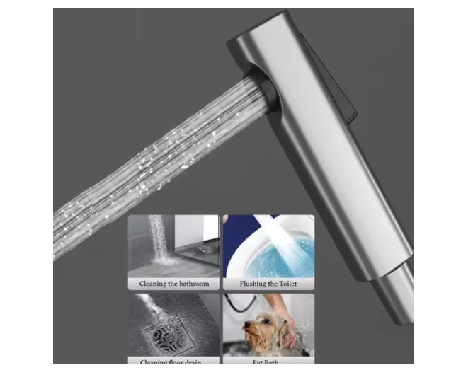Ducha Columna Visor Digital 4 Funciones Inox Y Bidet