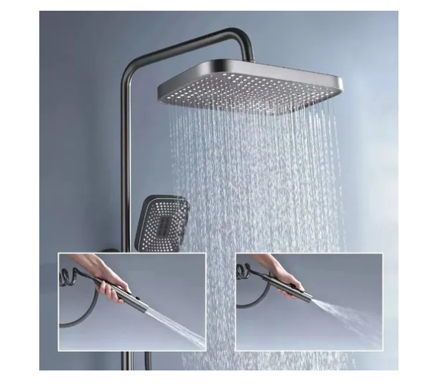Ducha Columna Visor Digital 4 Funciones Inox Y Bidet