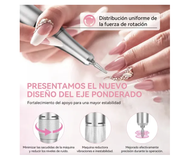 Pulidor De Uñas Esmeril Profesional Drill Portátil 45000 Rpm
