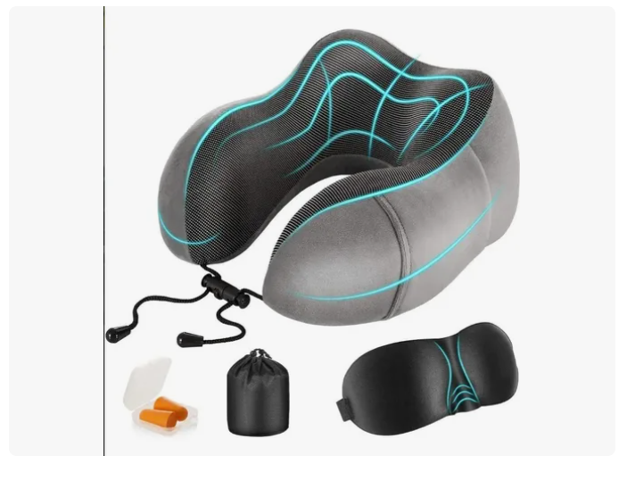Cómodo Almohada De Viaje Espuma De Memoria Cojín Para Cuello