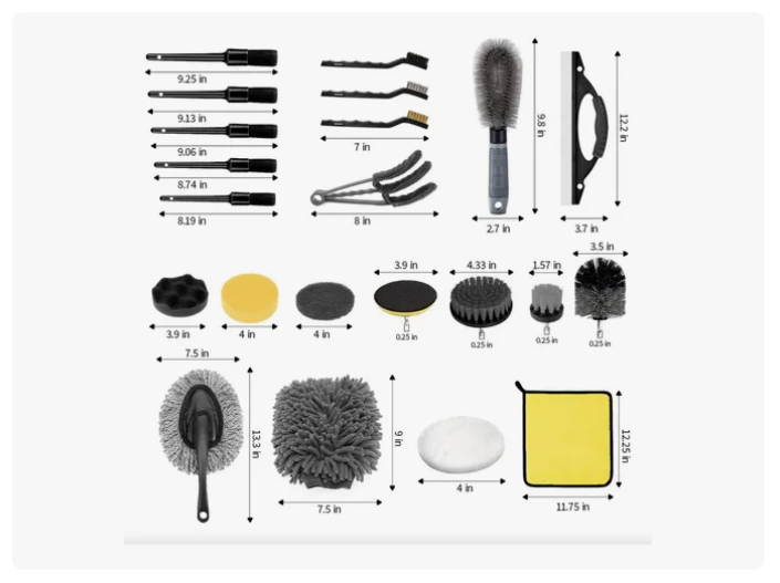 Limpieza De Auto Hogar Set Cepillos Para Taladro 23 Piezas