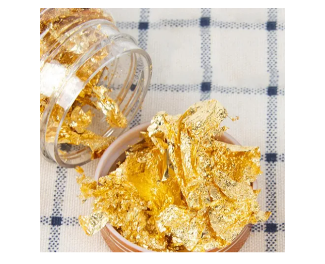 Escamas En Hoja Oro Papel Resina Epóxica Flake Uñas Foil
