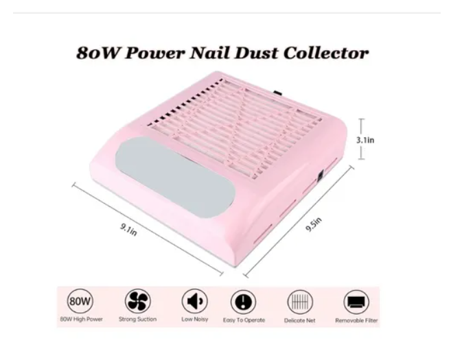 Extractor De Polvo Para Uñas 80w Manicura Pedicura Profesion