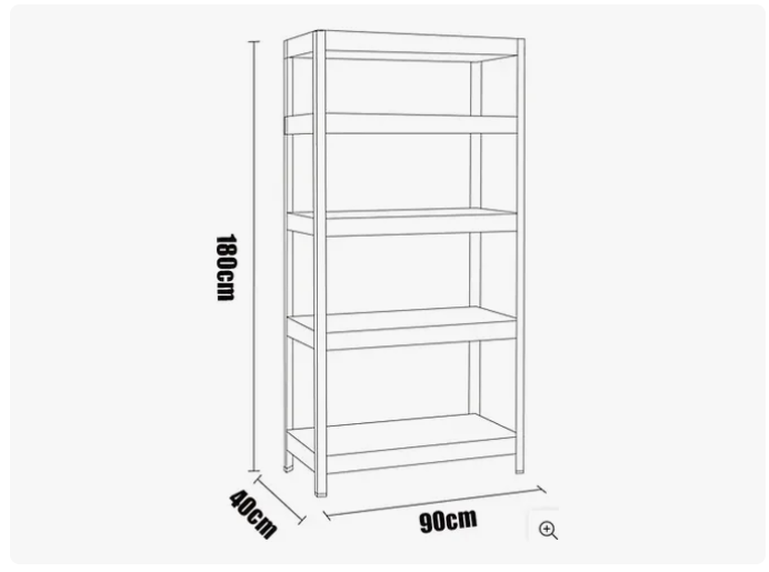 Repisa Estante Metalica Armable 180x90x40cm