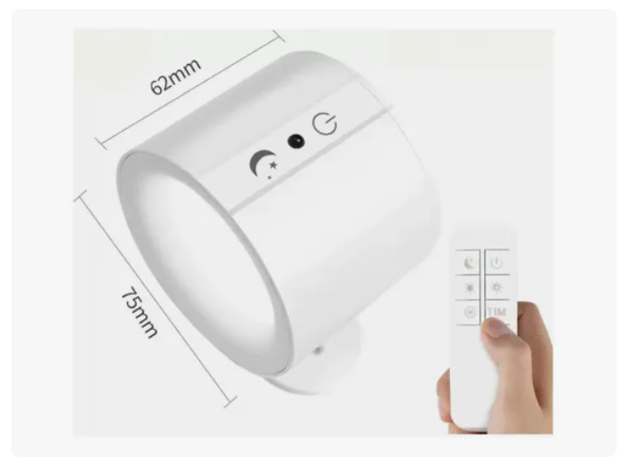 Aplique De Pared Recargable Con Doble Foco Y Control