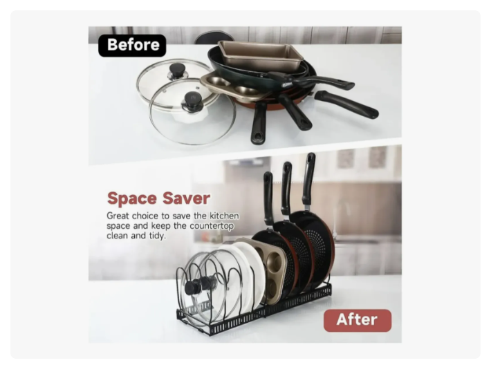 Rack Organizador De Ollas Expandible Menaje Tablas Tapas