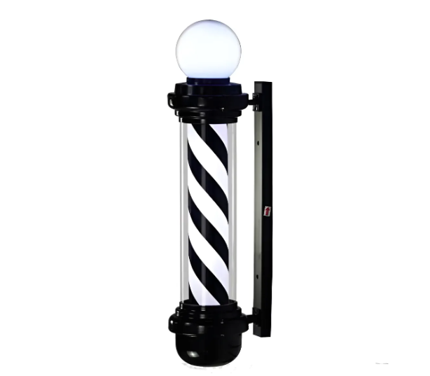 Poste De Peluquería Y Barbería Con Luz Giratoria 100cm