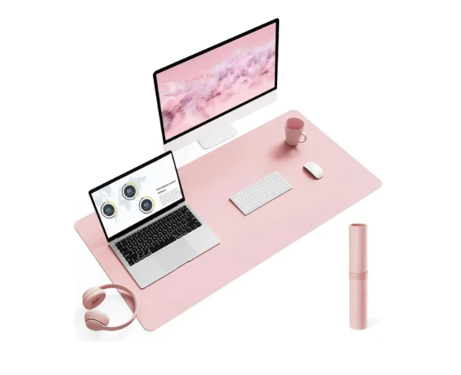 Alfombrilla Mousepad De Cuero Impermeable Reversible 80x40