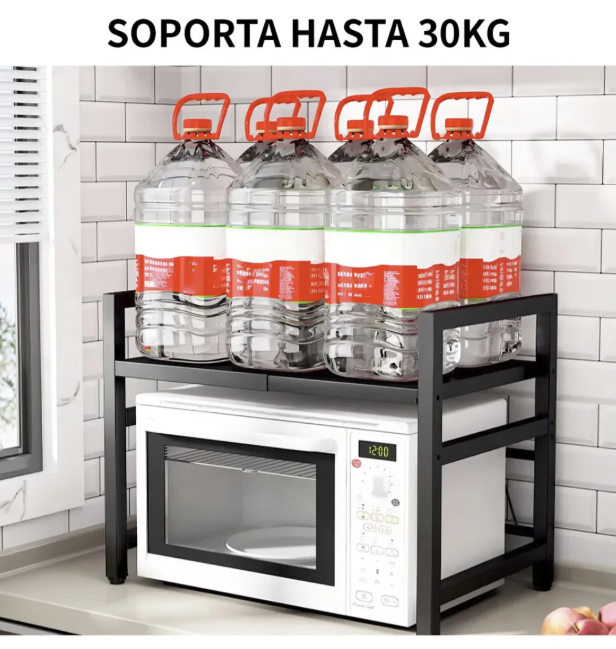 Estante Repisa Extensible Horno Microondas Con Ganchos