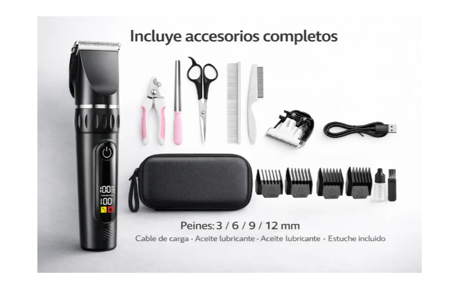 Maquina Cortar Pelo Perros Cortadora Canina Accesorios