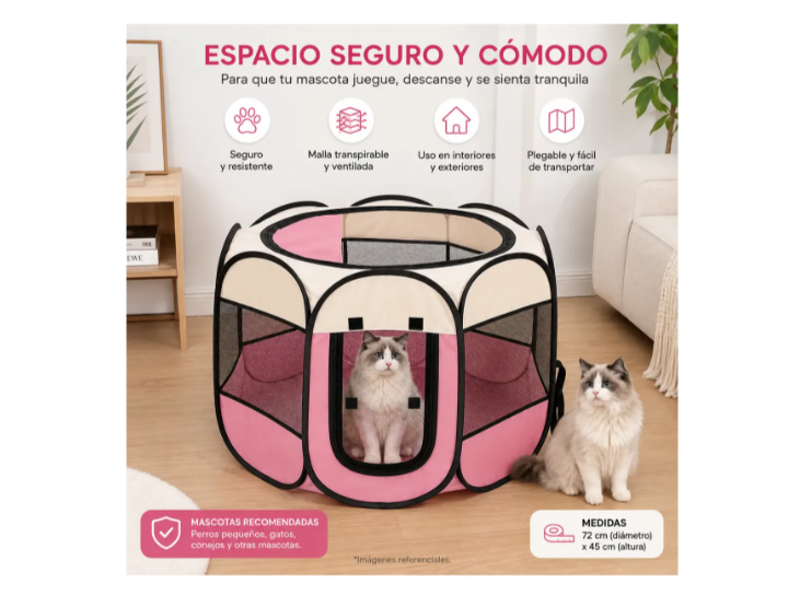 Corral Plegable Portátil Para Mascotas Perros Y Gatos