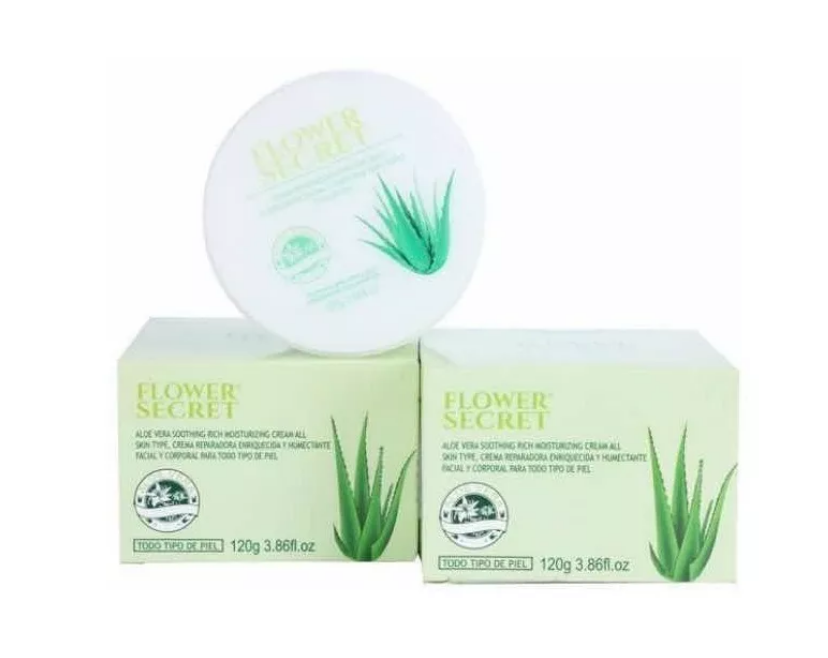 Crema Facial Hidratante De Aloe Verá Flower Secret 120ml
