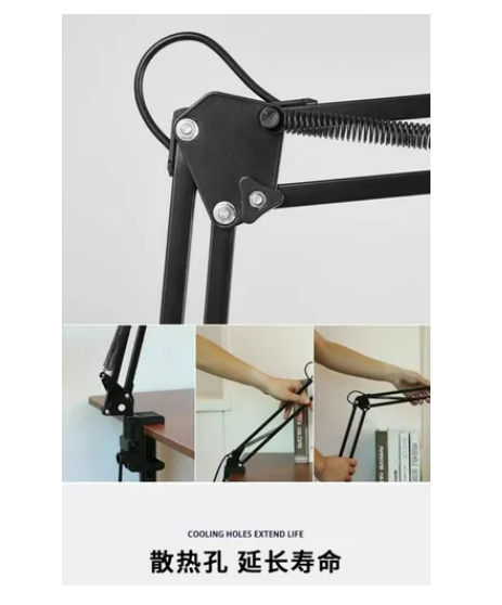 Lámpara Escritorio Oficina Con Abrazadera Brazo Flexible