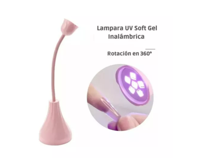 Lampara De Uñas Uv/led Inalámbrica Para Tips Soft Gel 18w