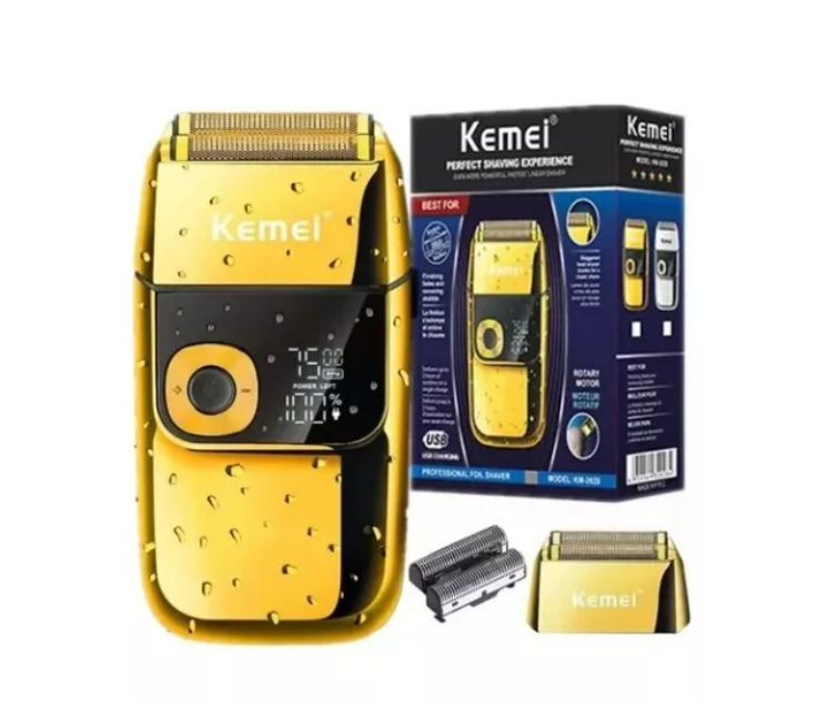 M quina Afeitadora Professional Kemei 2028 Dorada Recargable