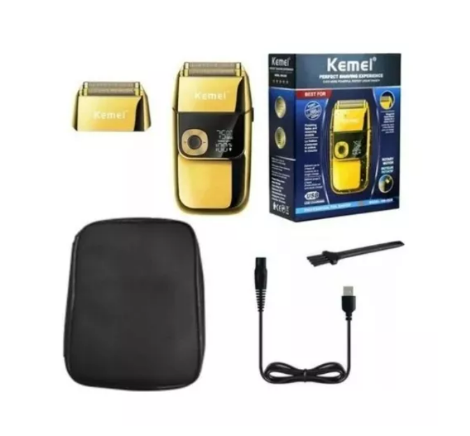 Máquina Afeitadora Professional Kemei-2028 Dorada Recargable
