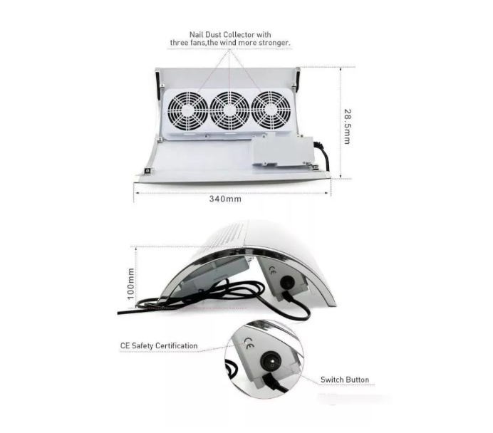 Aspiradora Extractor Polvo Uñas Gel Acrílicas Manicure