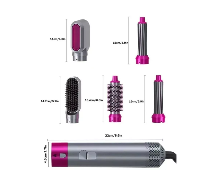 Cepillos Alisadores Eléctricos Peine Secador Pelo 5 En 1