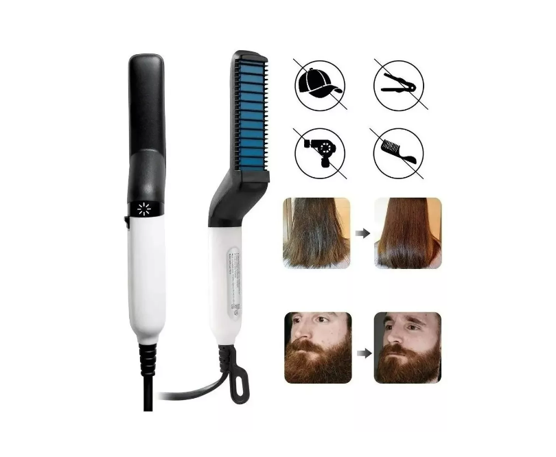 Cepillo Alisador Hombre Barba Alisadora Plancha Cabello Pelo
