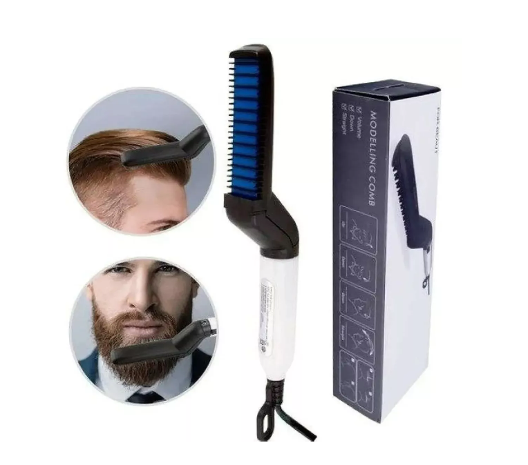 Cepillo Alisador Hombre Barba Alisadora Plancha Cabello Pelo