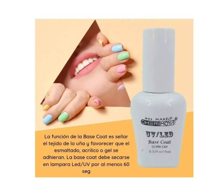 Top Coat / Base Coat / Primer Cherimoya 15ml ( 3 Selecciones )