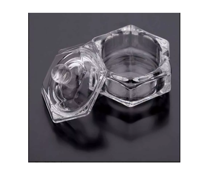 Vaso Dappen Vidrio Uñas Acrílicas / Gel Con Tapa