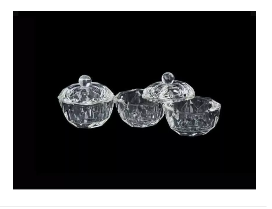 Vaso Dappen Vidrio Uñas Acrílicas / Gel Con Tapa