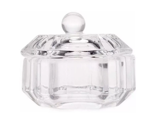 Vaso Dappen Vidrio Uñas Acrílicas / Gel Con Tapa