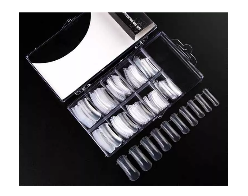 Set 100 Uñas Dual System Para Polygel Acrilicos Gel