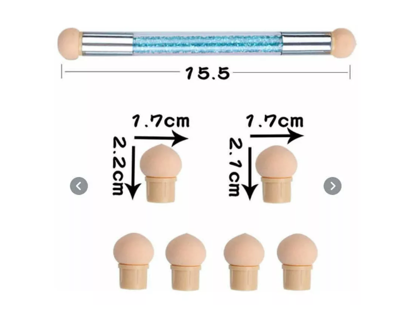 Pincel De Esponja Doble Para Diseño Manicure