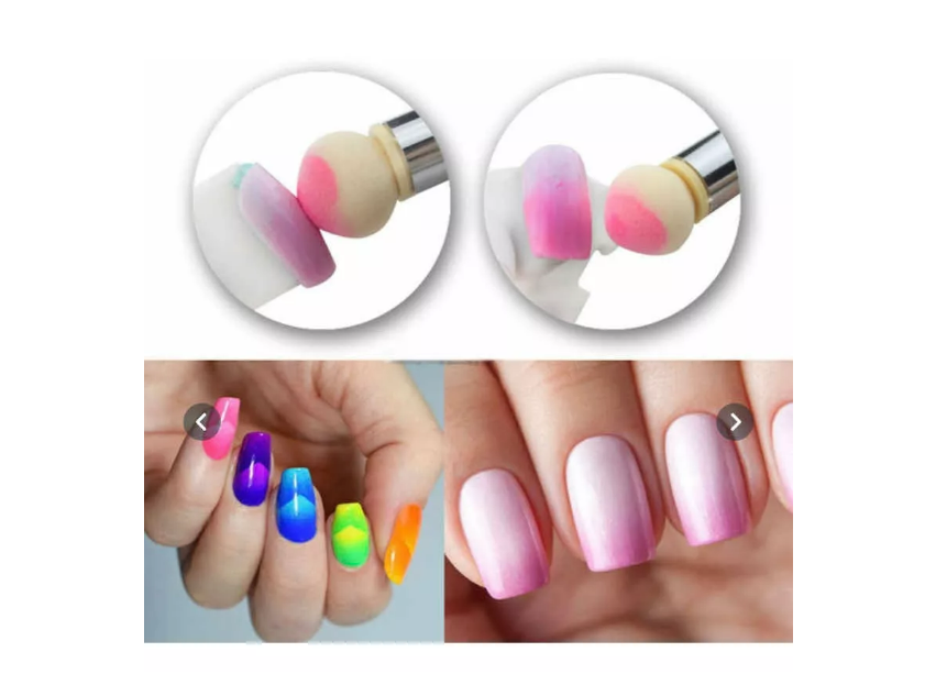Pincel De Esponja Doble Para Diseño Manicure
