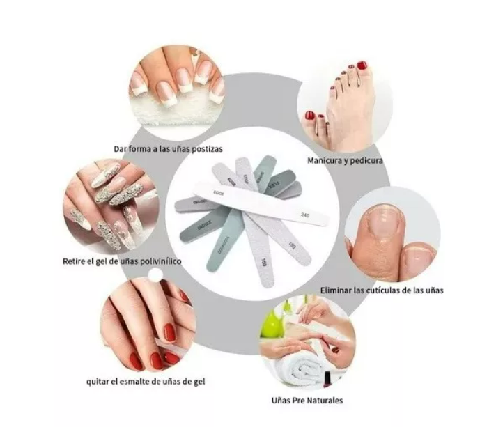 Limas De Uñas Profesionales, 6 Piezas