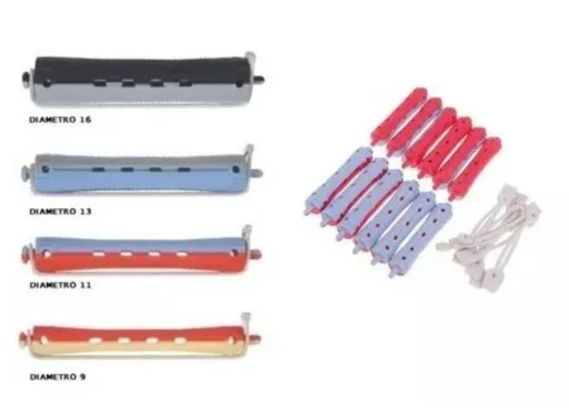 Kit 12 Bigudies Para Base - Ondulación Cabello Peluquería
