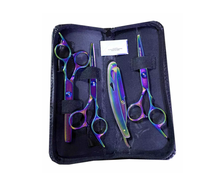 Kit Tijera Estuche + Filo Navaja + Entresacadora