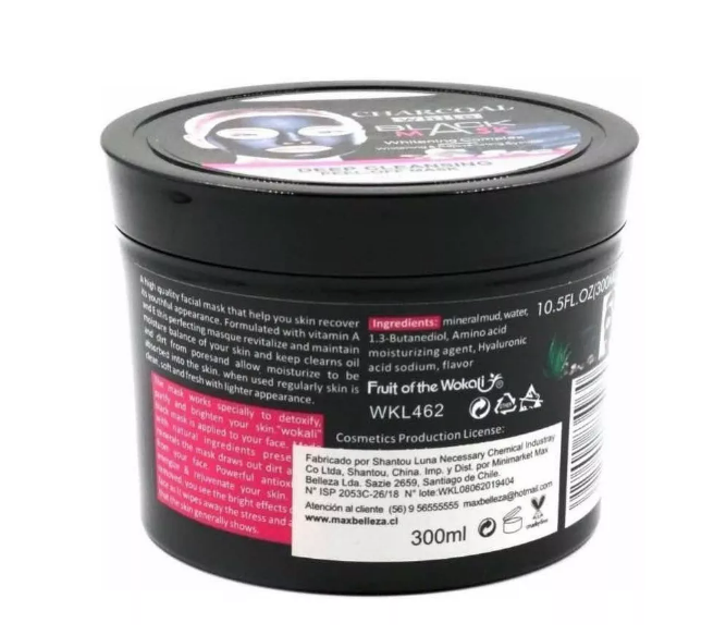 Mascarilla Facial Para Puntos Negros 300 Ml Wokali