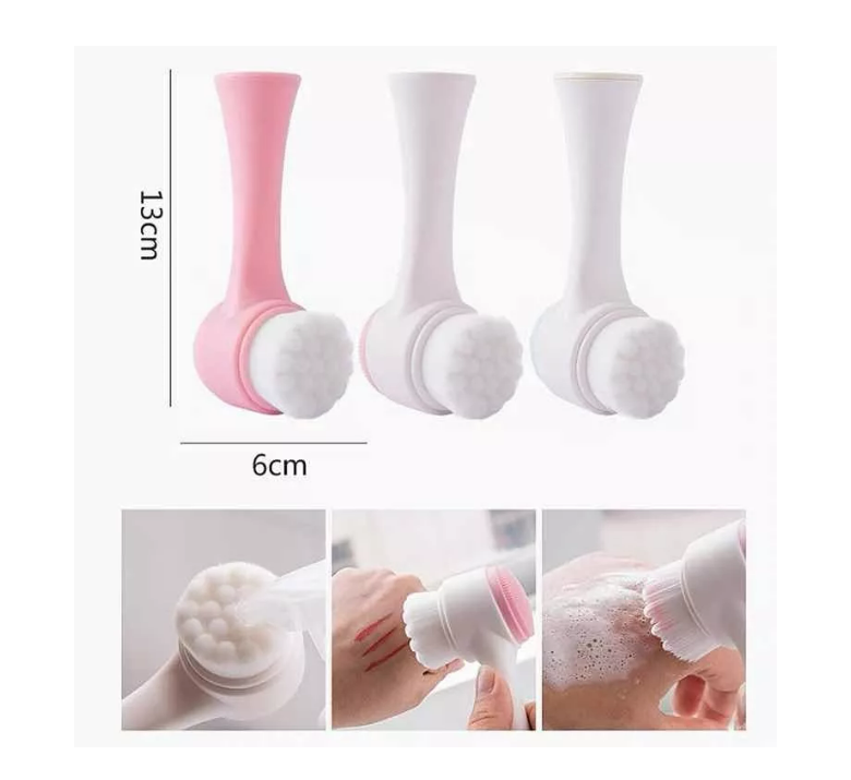 Cepillo Manual De Limpieza Facial De Doble Cara Exfoliador