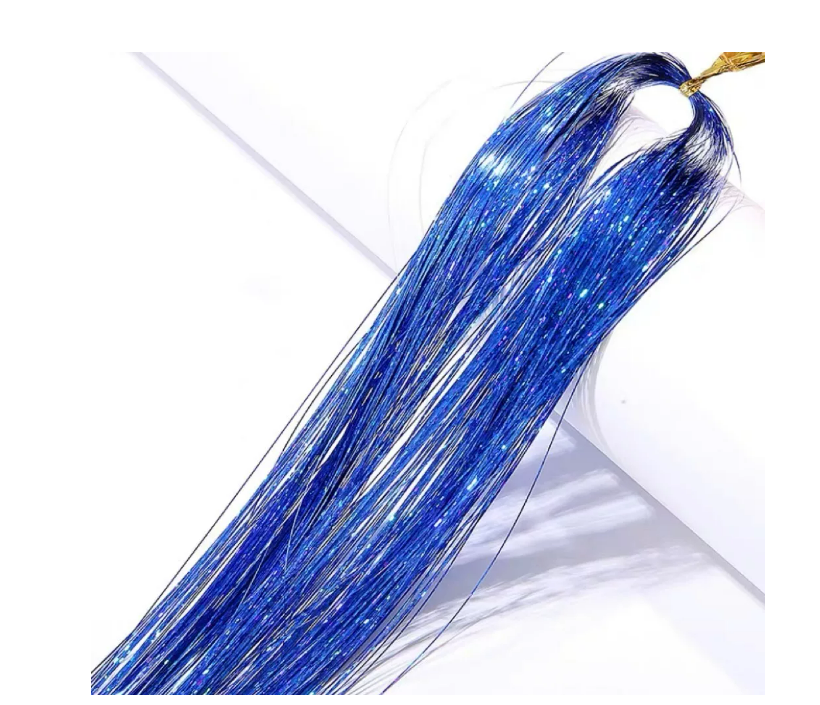Tinsel Hair Extensiones Oropel Holográfico Cabello Brillante