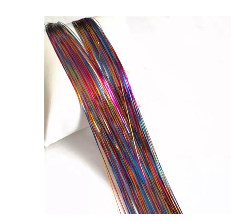 Tinsel Hair Extensiones Oropel Holográfico Cabello Brillante