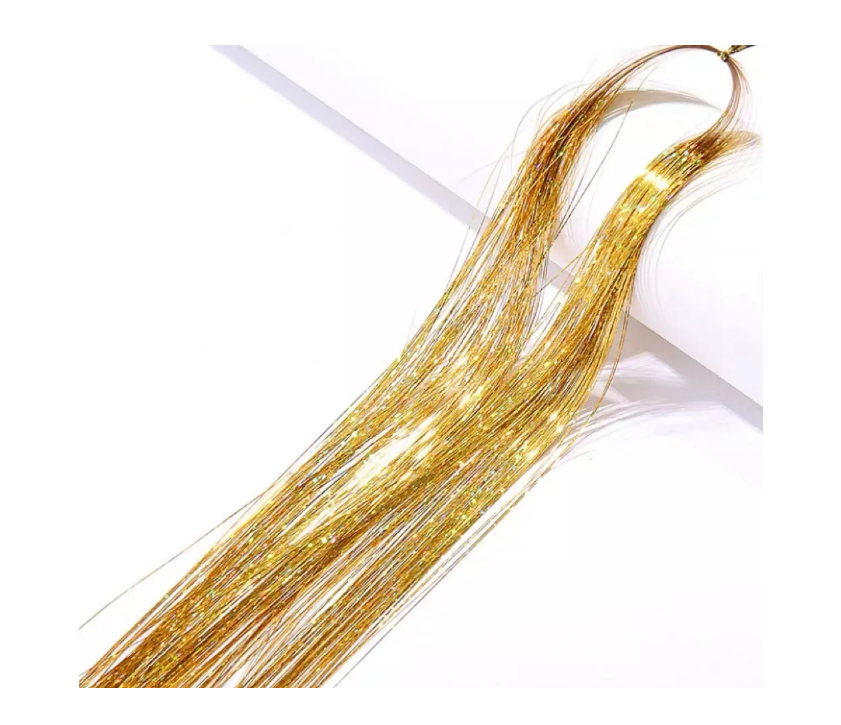 Tinsel Hair Extensiones Oropel Holográfico Cabello Brillante