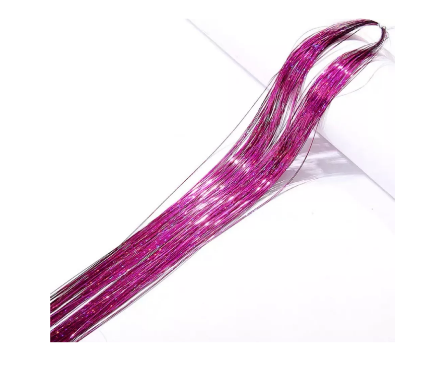 Tinsel Hair Extensiones Oropel Holográfico Cabello Brillante