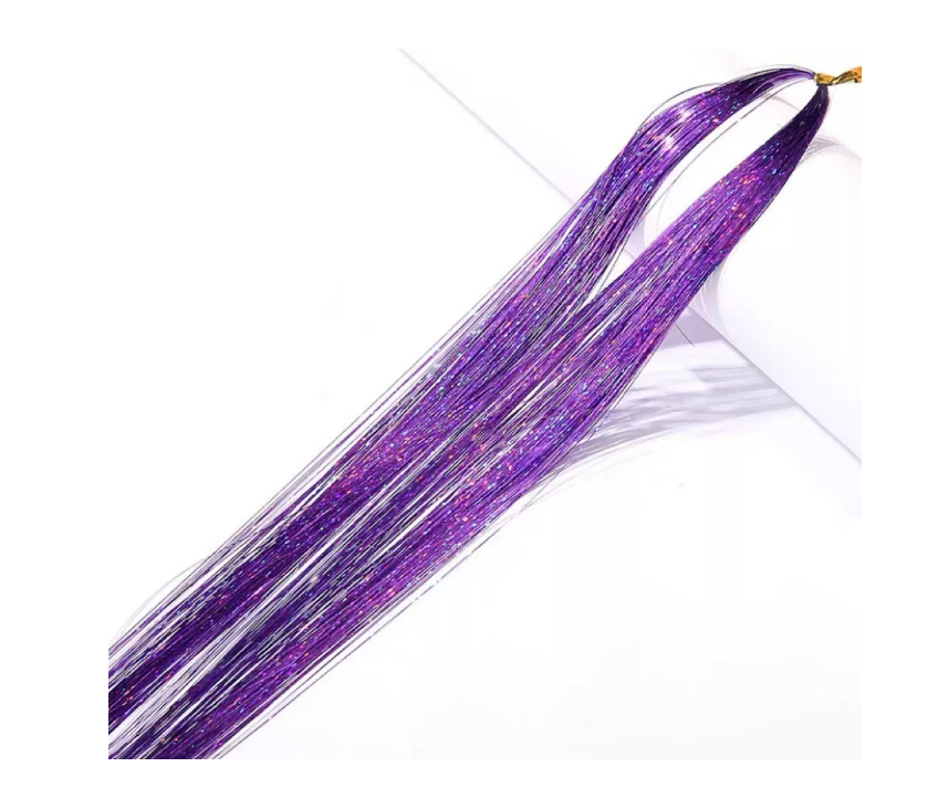 Tinsel Hair Extensiones Oropel Holográfico Cabello Brillante