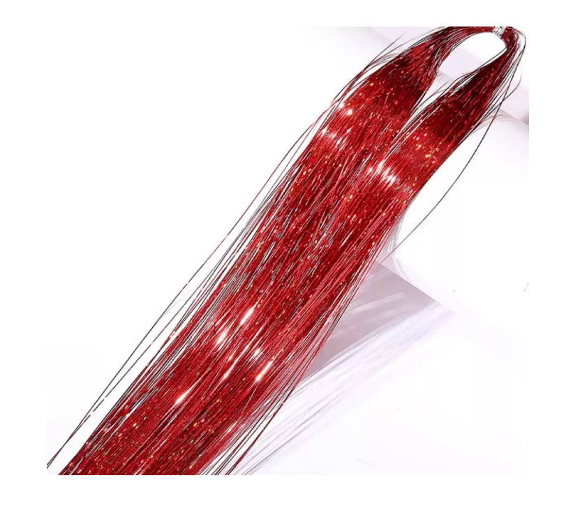 Tinsel Hair Extensiones Oropel Holográfico Cabello Brillante