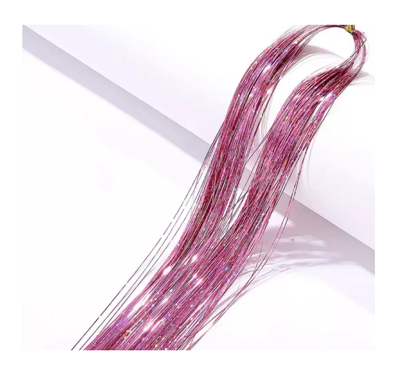 Tinsel Hair Extensiones Oropel Holográfico Cabello Brillante