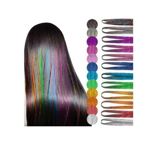 Tinsel Hair Extensiones Oropel Holográfico Cabello Brillante